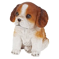 Design Toscano 6" & White Cavalier King Charles Puppy Partner Collectible Dog Statue