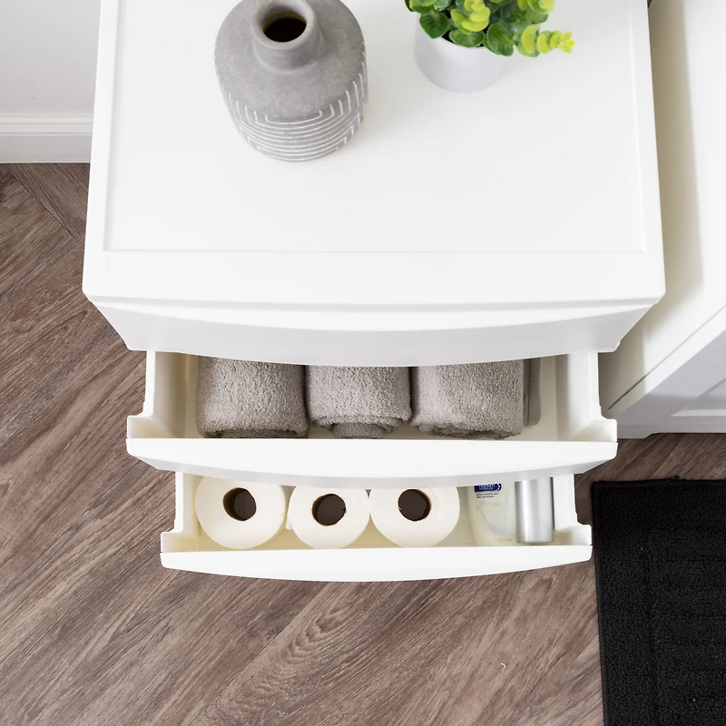 IRIS® 29.5qt. White Wide 3-Drawer Stacking Chests, 2ct.