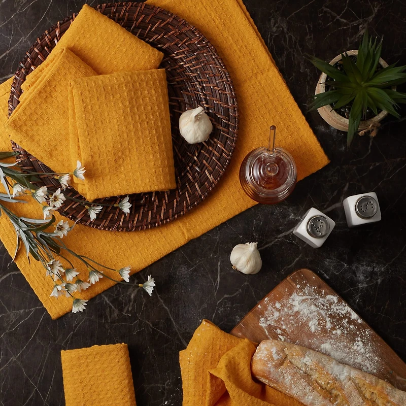 DII® Honey Gold Recycled Cotton Waffle Dish Towels, 6ct.