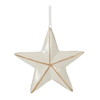 4" Ceramic Star & Snowflake Ornaments Set