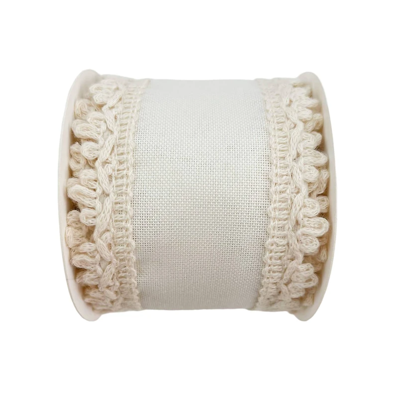 2.5" x 2yd. Faux Linen Trim Ribbon by Celebrate It®