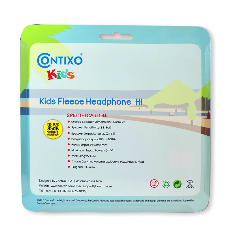 Contixo H1 Adjustable Fleece Headband Headphones, Owl