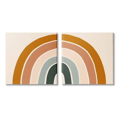 Stupell Industries Earth Toned Retro Rainbow Arches Set