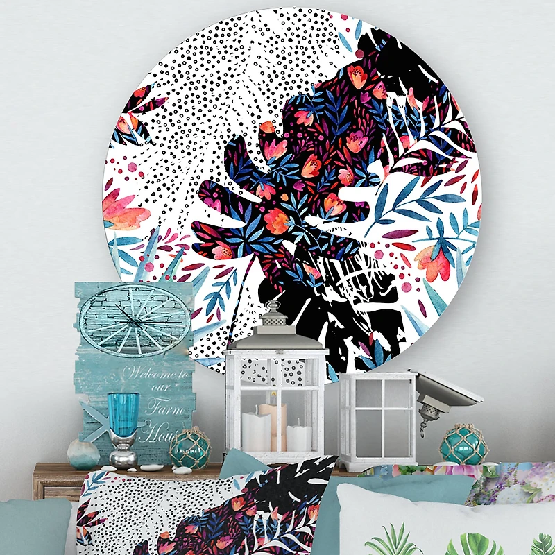 Designart - Tropical Floral Patchwork I