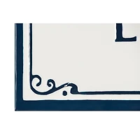 36" White with Blue Fluff and Fold Text Metal Wall Sign