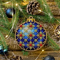 Wonderland Crafts Blue & Red Ornament Cross-Stitch Kit