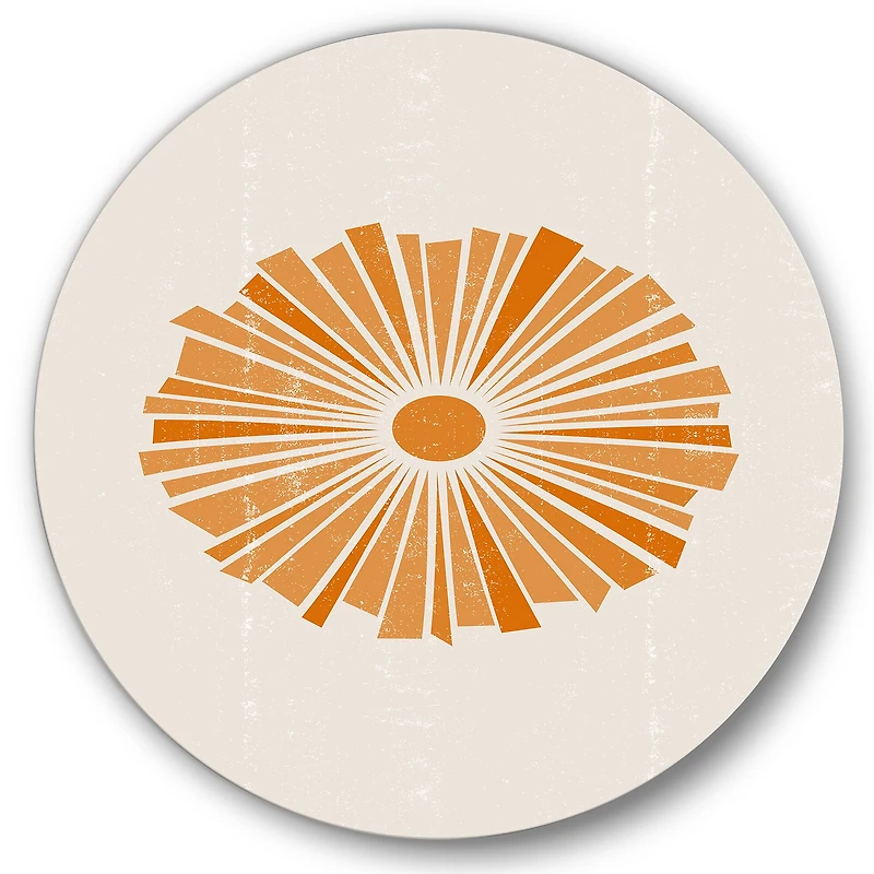 Designart - Minimal Orange Radiant Sun I