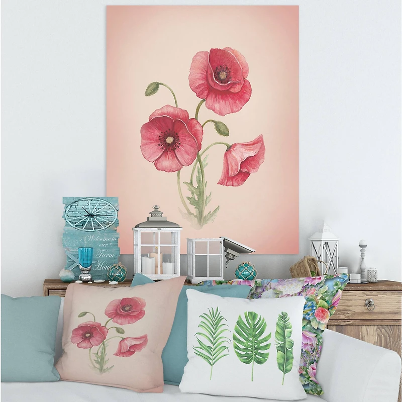 Designart - Retro Poppy Flowers