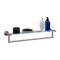 Organize It All Satin Nickel Glass Shelf & Towel Bar 