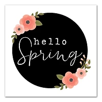 Hello Spring Floral Canvas Wall Art