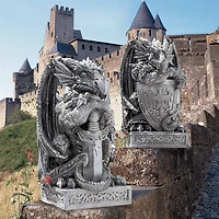 Design Toscano The Arthurian Dragon Statues: Sword & Shield Set