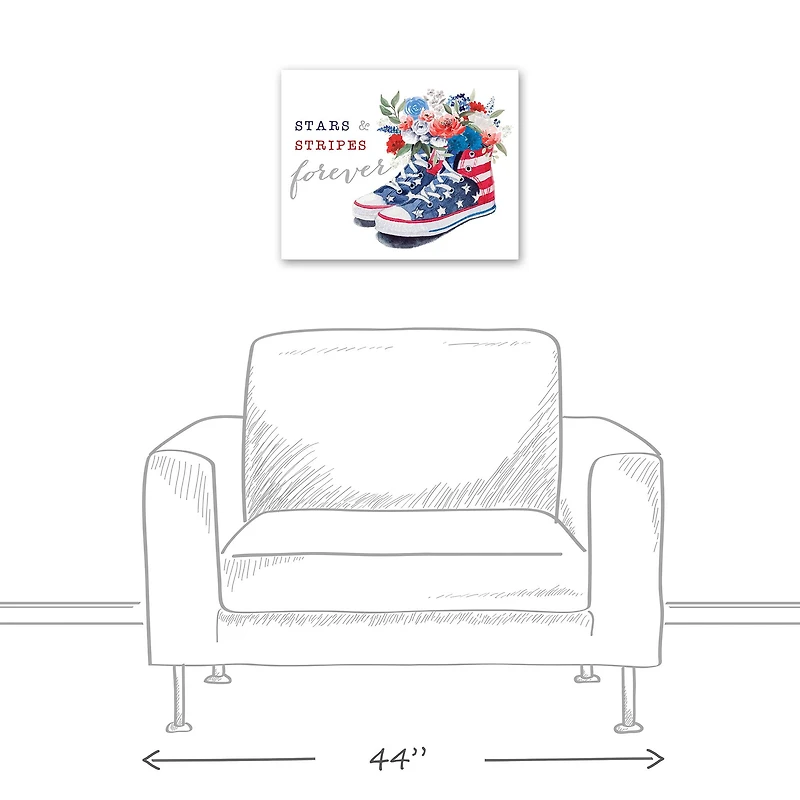 Stars and Stripes Sneakers Canvas Wall Art