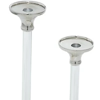 The Novogratz Set of 2 Silver Aluminum Glam Candle Holder, 12", 16"