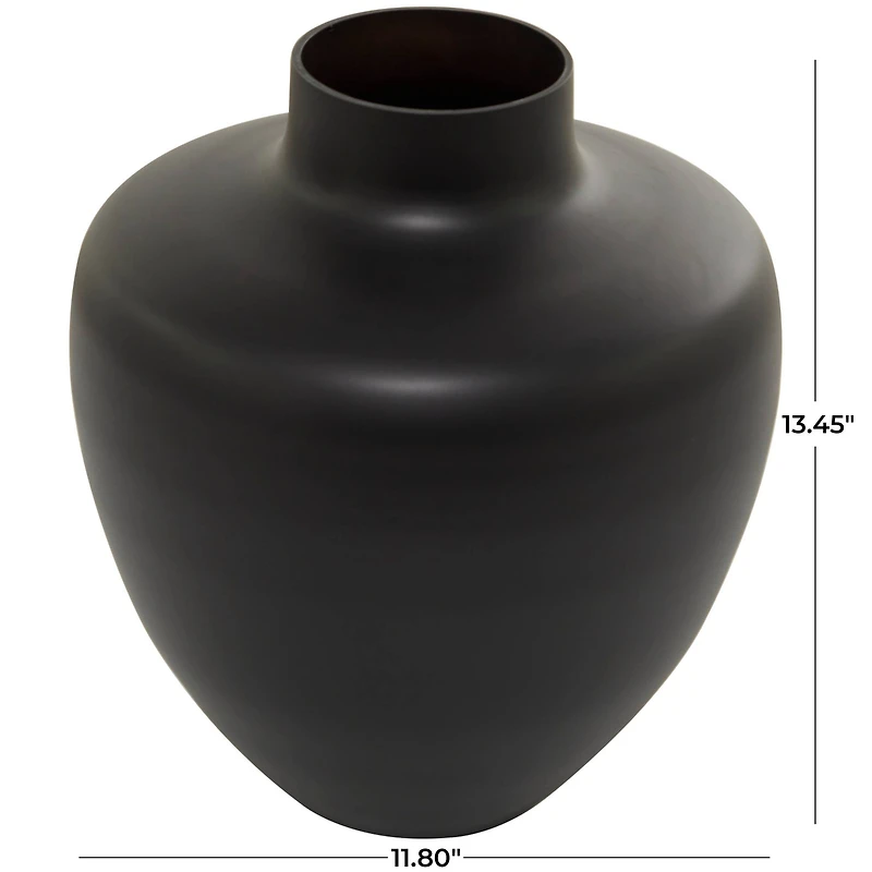 The Novogratz Black Glass Vase 12" x 12" x 13"