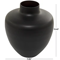 The Novogratz Black Glass Vase 12" x 12" x 13"