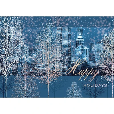 JAM Paper 5" x 7" City Through the Trees Blank Cards & Matching Envelopes Set, 25ct.