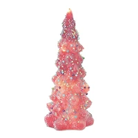 Glass LED Tree with Rainbow Pearl Ornaments Set