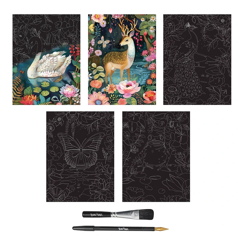 Brea Reese™ 9" x 12" Magical Forest Scratch Art Paper Pad