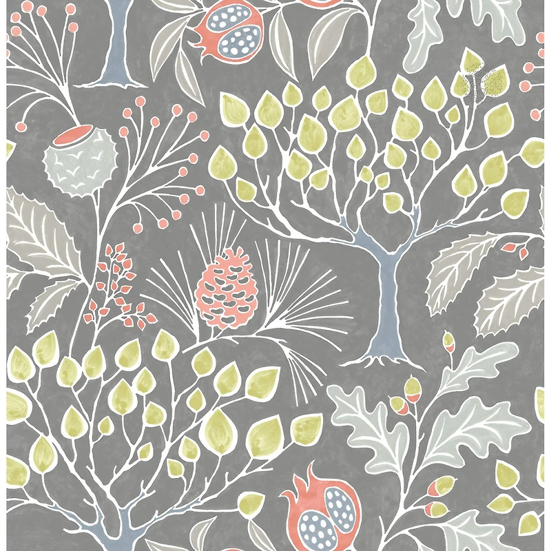 NuWallpaper Groovy Garden Gray Peel & Stick Wallpaper