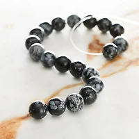 Black & Gray Jasper Round Beads, 10mm by Bead Landing™