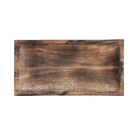 Hello Honey® 15" Burnt Finish Hand-Carved Mango Wood Tray