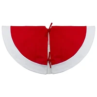 46" Red & White Reindeer Embroidered Christmas Tree Skirt