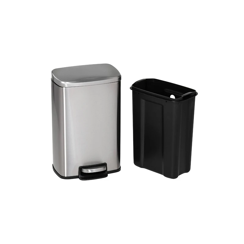 Honey Can Do Stainless Steel Step Trash Cans with Lid Set