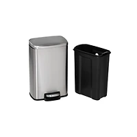Honey Can Do Stainless Steel Step Trash Cans with Lid Set
