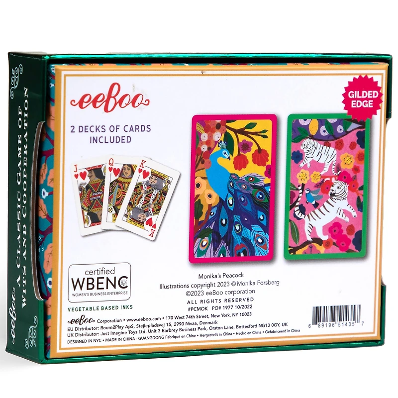eeBoo Piece & Love Monika's Peacock Bridge Playing Card Set