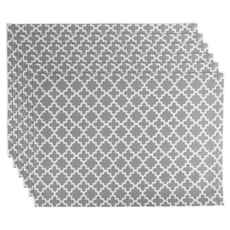DII® Gray Lattice Placemat Set, 6ct.