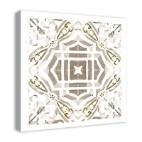 Gray And Gold Medallion 20" x 20" Canvas Wall Art