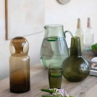 Hello Honey® 9" Green Verdant Elegance Glass Carafe Set