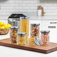JoyJolt® Storage Jars with Airtight Stainless Steel Lids, 6ct.