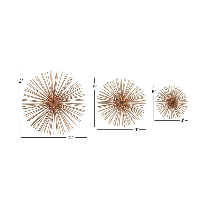 CosmoLiving by Cosmopolitan Starburst Metal Wall Accent Set, 3ct.