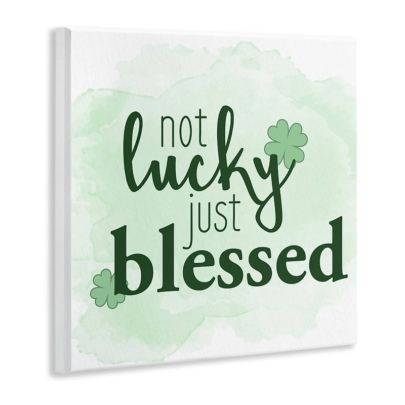 Stupell Industries Just Blessed Green Shamrocks Wall Plaque Art