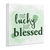 Stupell Industries Just Blessed Green Shamrocks Wall Plaque Art