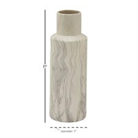 21" White Ceramic Contemporary Vase