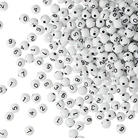 Number Acrylic Round Craft Beads by Bead Landing™, 7.5mm