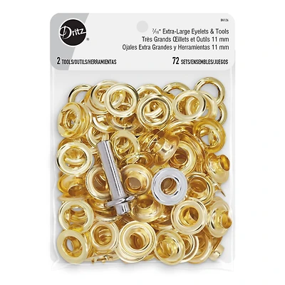 Dritz® Gold Extra-Large Eyelets with Tools, 72 Sets