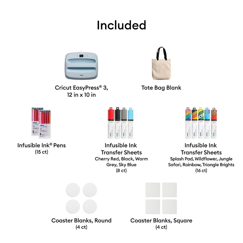 Cricut EasyPress® 3, 12" x 10" & Sublimation Bundle