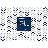 JAM Paper White, Gray & Blue Trendy Blank Thank You Cards Set, 36ct.