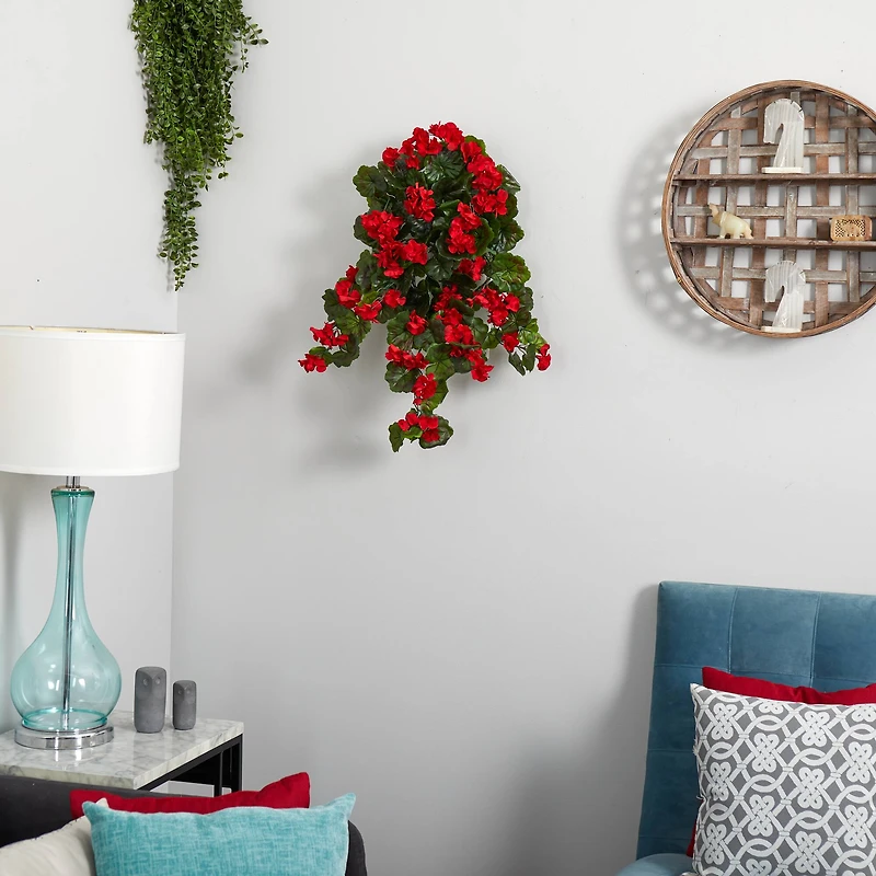 29" UV Resistant Geranium Artificial Hanging Plants, 2ct.