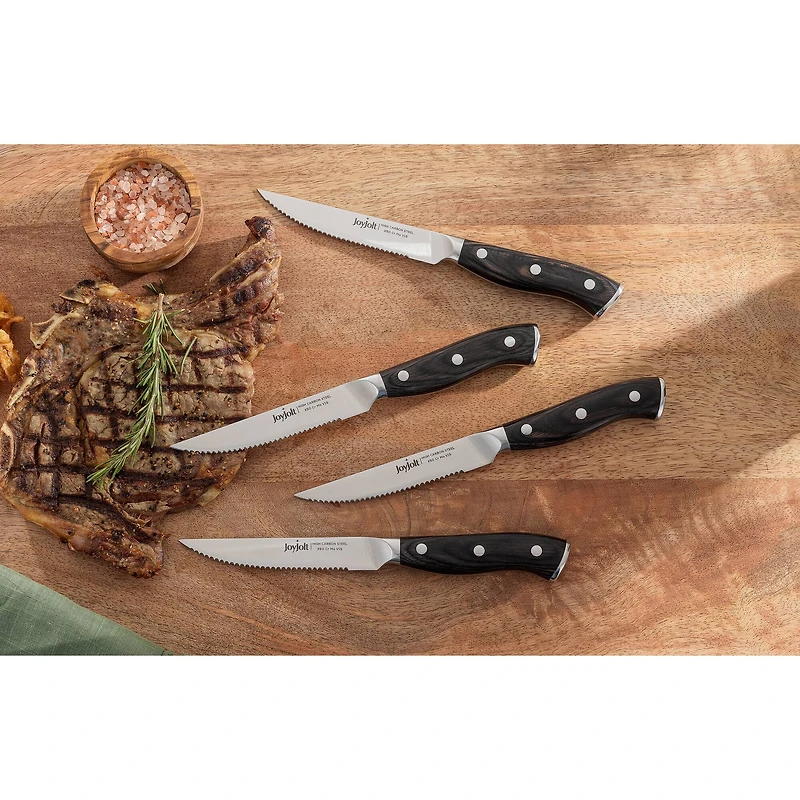 JoyJolt® 4-Piece High Carbon Steel Steak Knives