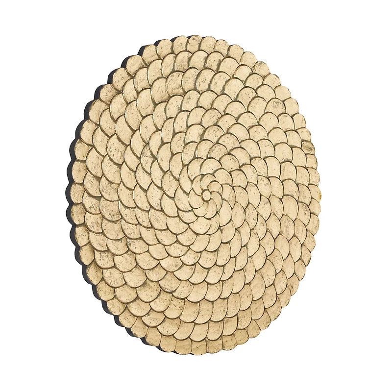 Gold Wood Carved Radial Plate Wall Decor 47" x 2" x 47"