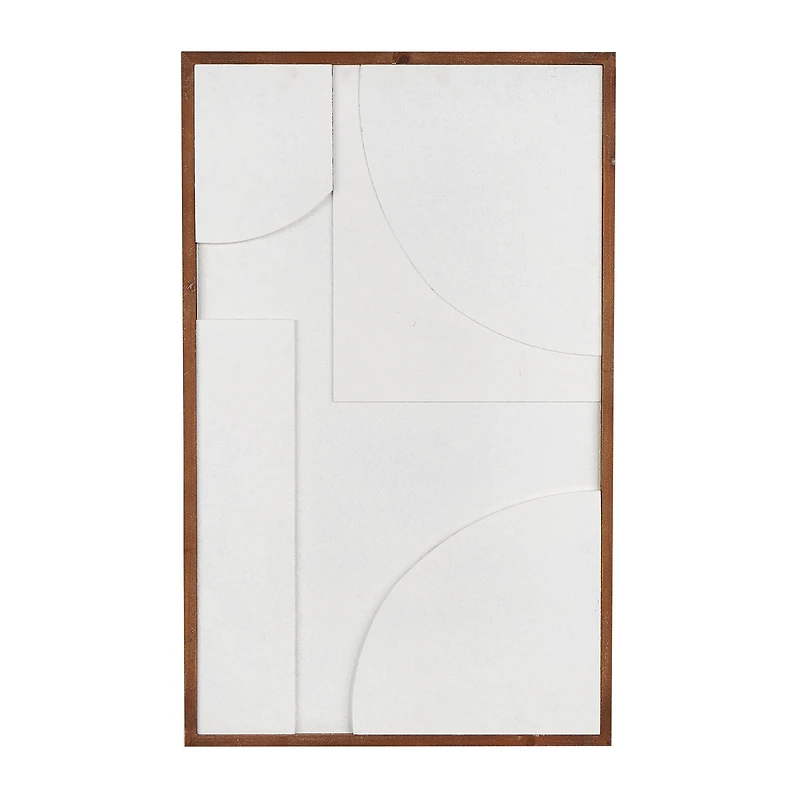 White Dimensional Geometric Framed Wall Décor