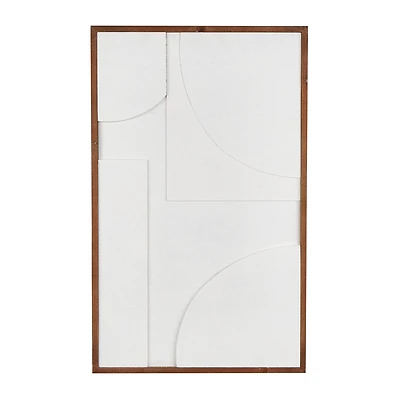 White Dimensional Geometric Framed Wall Décor