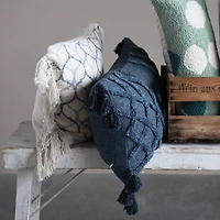 Hello Honey® Stonewashed Blue & Cream Ogee Pattern Pillow