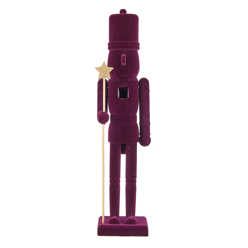 15" Purple Flocked Nutcracker with Star by Ashland®