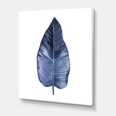 Designart - Blue Leaf Watercolour On White