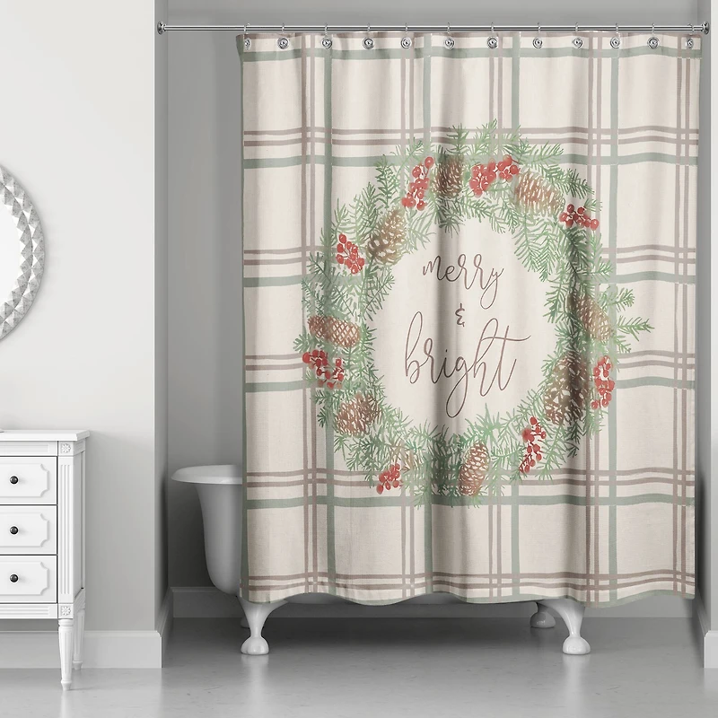 Merry & Bright Plaid Shower Curtain